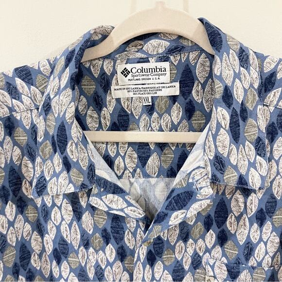 Columbia Blue and Gray Casual Button Down Shirt Short Sleeves Men’s size XXL - Picture 2 of 9